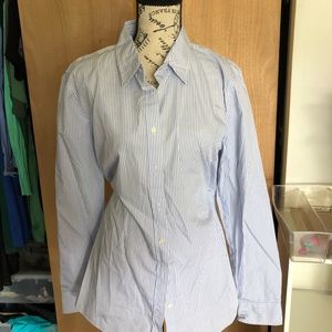 Blue and white button down